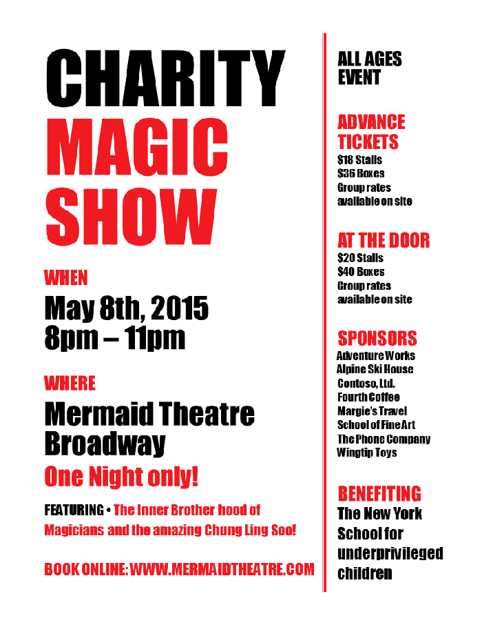 Charity Magic Show Flyer