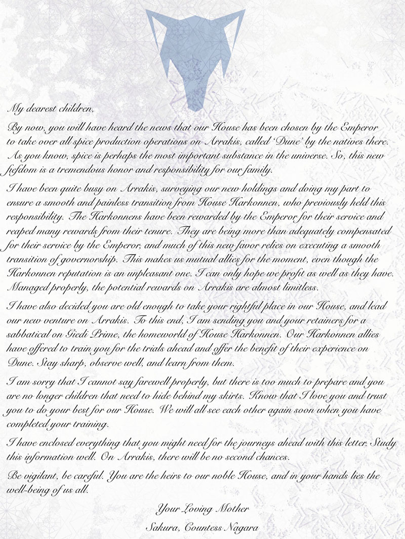 Letter from the Countess