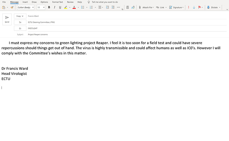 Project Reaper Conerns Email